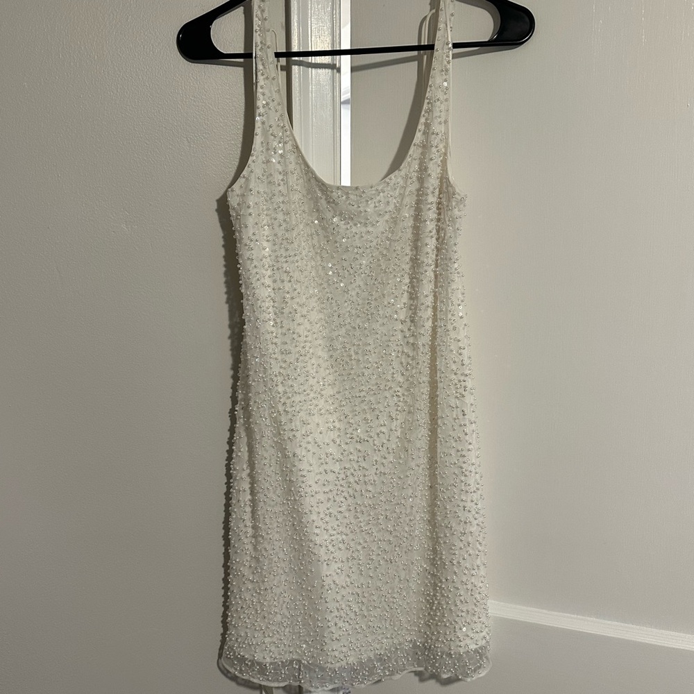 Abercrombie & Fitch White Sequin Mini Dress